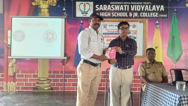 Seminar on Traffic Rules Conducted for Std.VII by Traffic Police Dept, Thane
