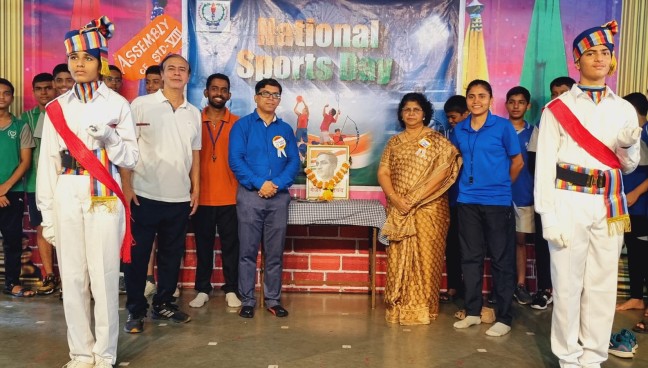 Std.VIII Assembly Program and National Sports Day Celebration 2023